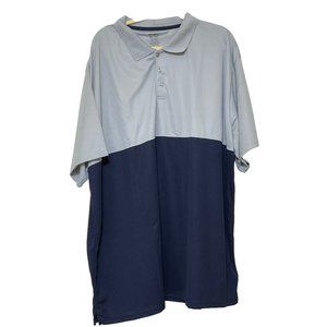 Real Essentials Mens 3XLT Gray Blue Polo Short Sleeve